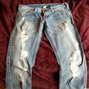 Women's silver jeans
